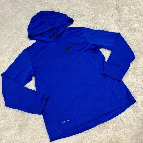 NIKE Dri-FIT youth Pullover long sleeve Hoodie blue size small - Picture 9 of 9